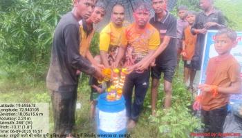 कृत्रिम तलावात गणपती विसर्जन करण्यात आले 