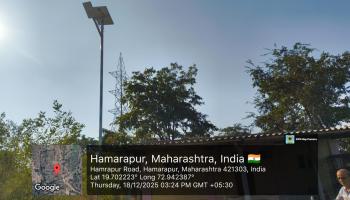 ग्रामपंचायत हमरापूर हद्दीत सोलर दिवे बसविण्यात आले 